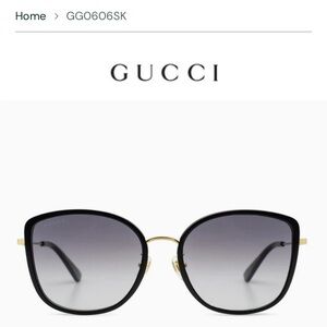 Gucci Black Gold Sunglasses with Gradient Lenses Gg0606sk butterfly authentic!